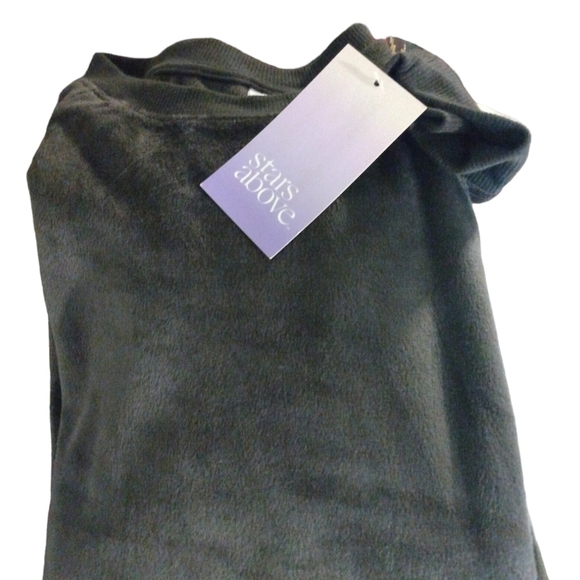 Super Soft Lounge Sweatshirt Stars Above Gray Velour Comfy Versatile  NWT S - Picture 7 of 9